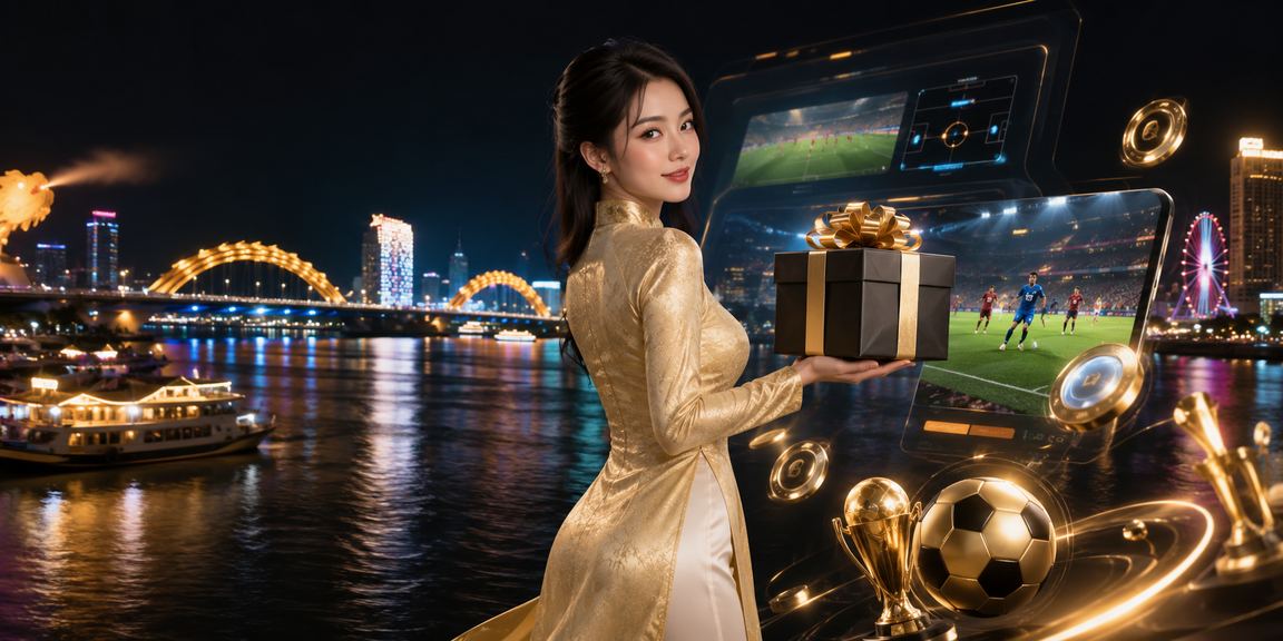 Người dùng tại Đà Nẵng mặc áo dài sử dụng điện thoại để kiểm tra mã voucher casino kunwin